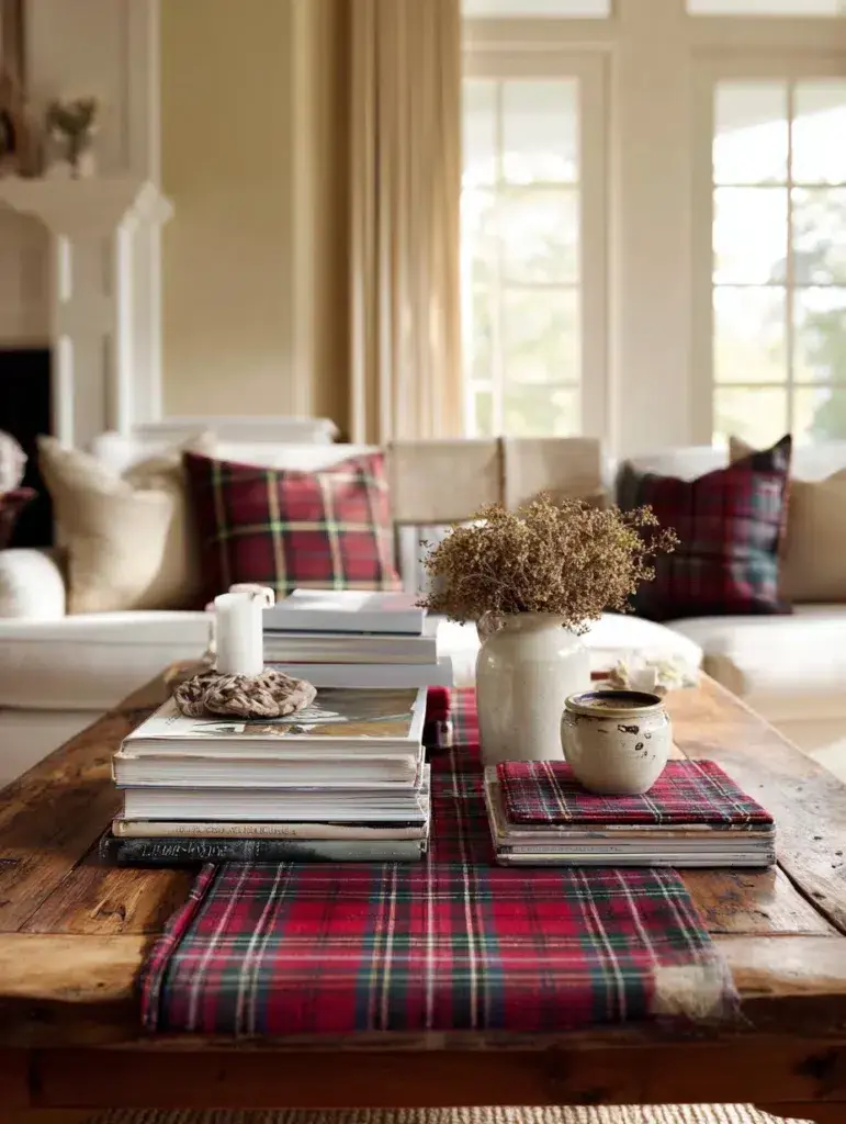 Scottish Coffee Table Styling Ideas: Layer Tartan Table Runners for Instant Heritage Charm