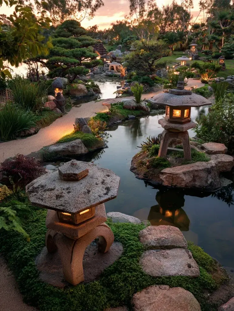 Japanese Garden Ideas: Use Lanterns to Create Focal Points and Evening Ambiance
