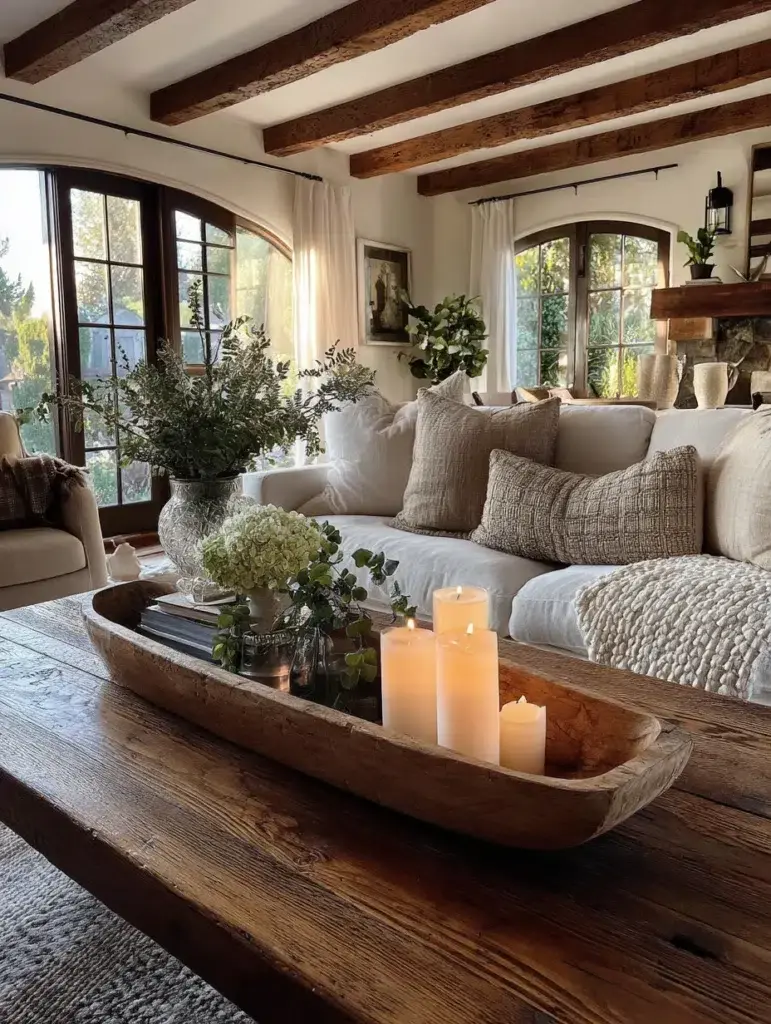 Irish Coffee Table Styling Ideas: Add Warmth with a Wooden Dough Bowl