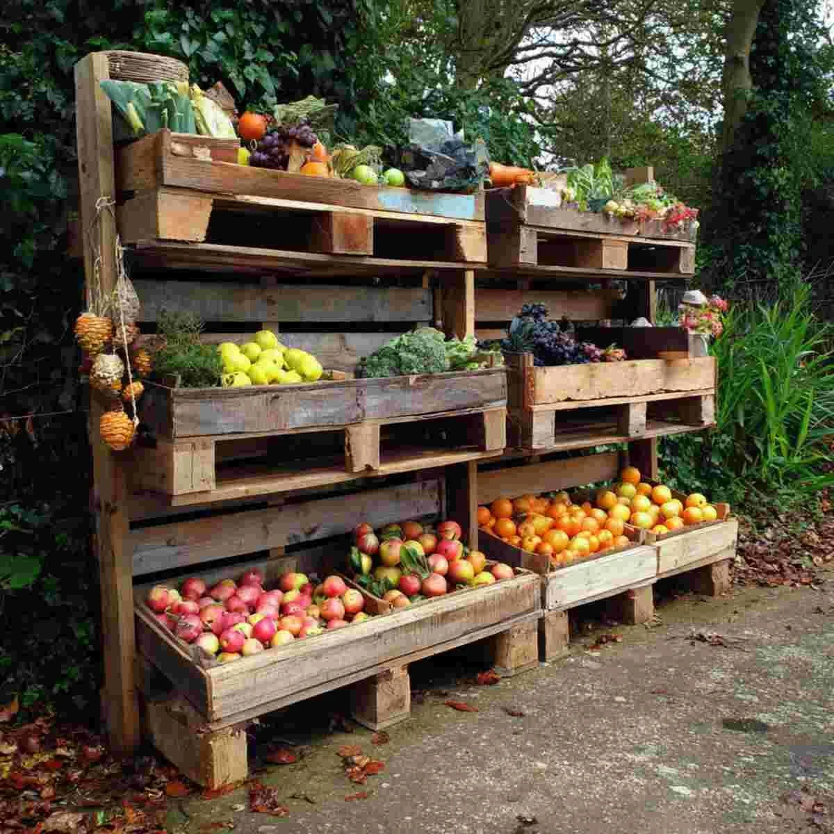 Upcycled Pallet Produce Display