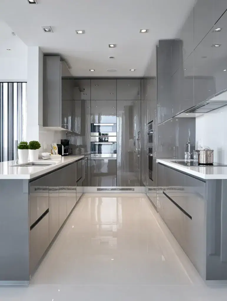 19 Glossy Grey Cabinets