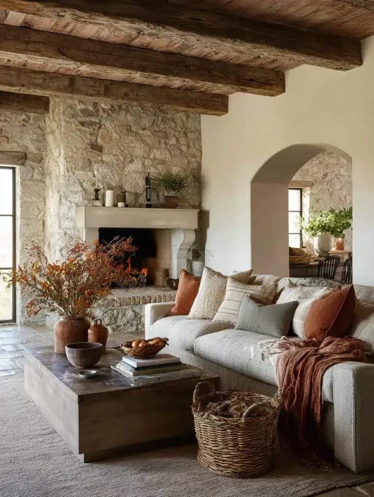 Italian Coffee Table Styling Ideas: Add Textured Throw Pillows Nearby