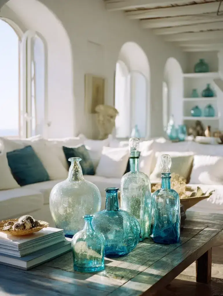 Mediterranean Coffee Table Styling Ideas: Include Artisan Glass Objects