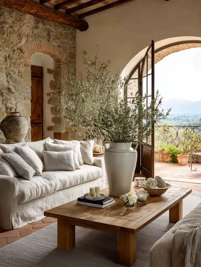 Italian Coffee Table Styling Ideas: Incorporate Fresh Olive Branches