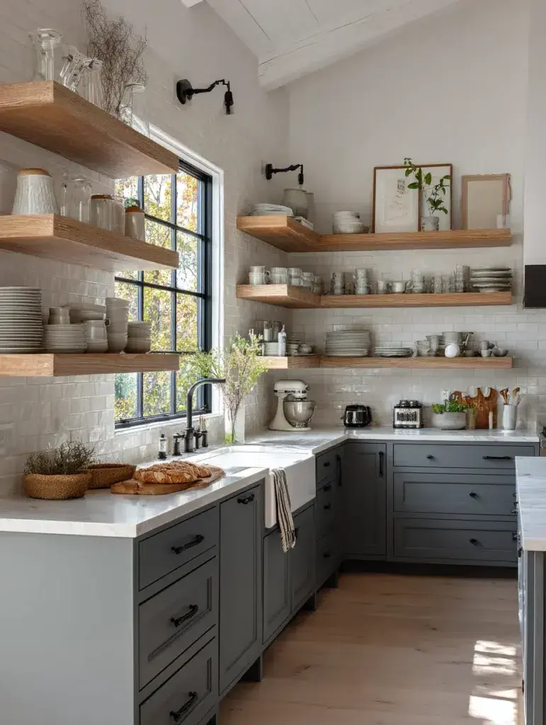 6 Grey Lower Cabinets