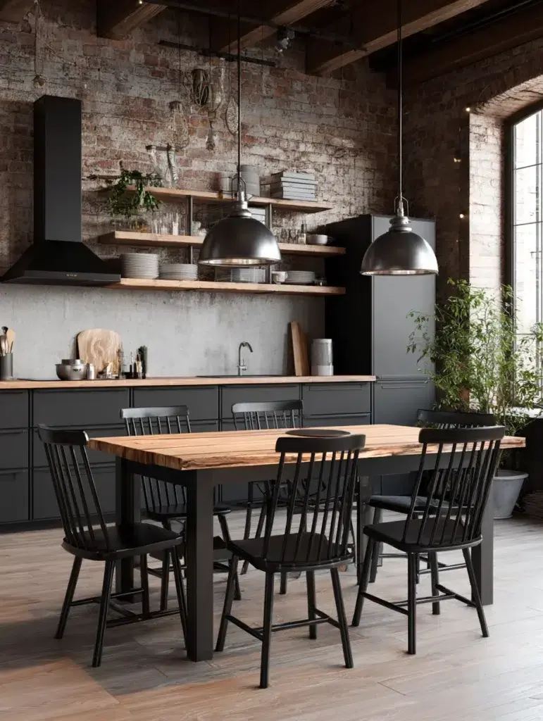7 Black Metal Frame Chairs