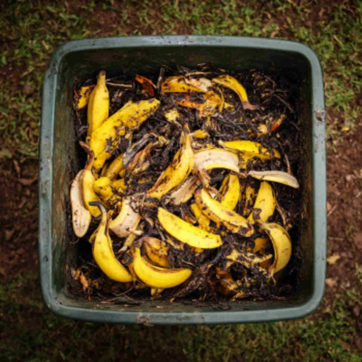 Banana peel composting