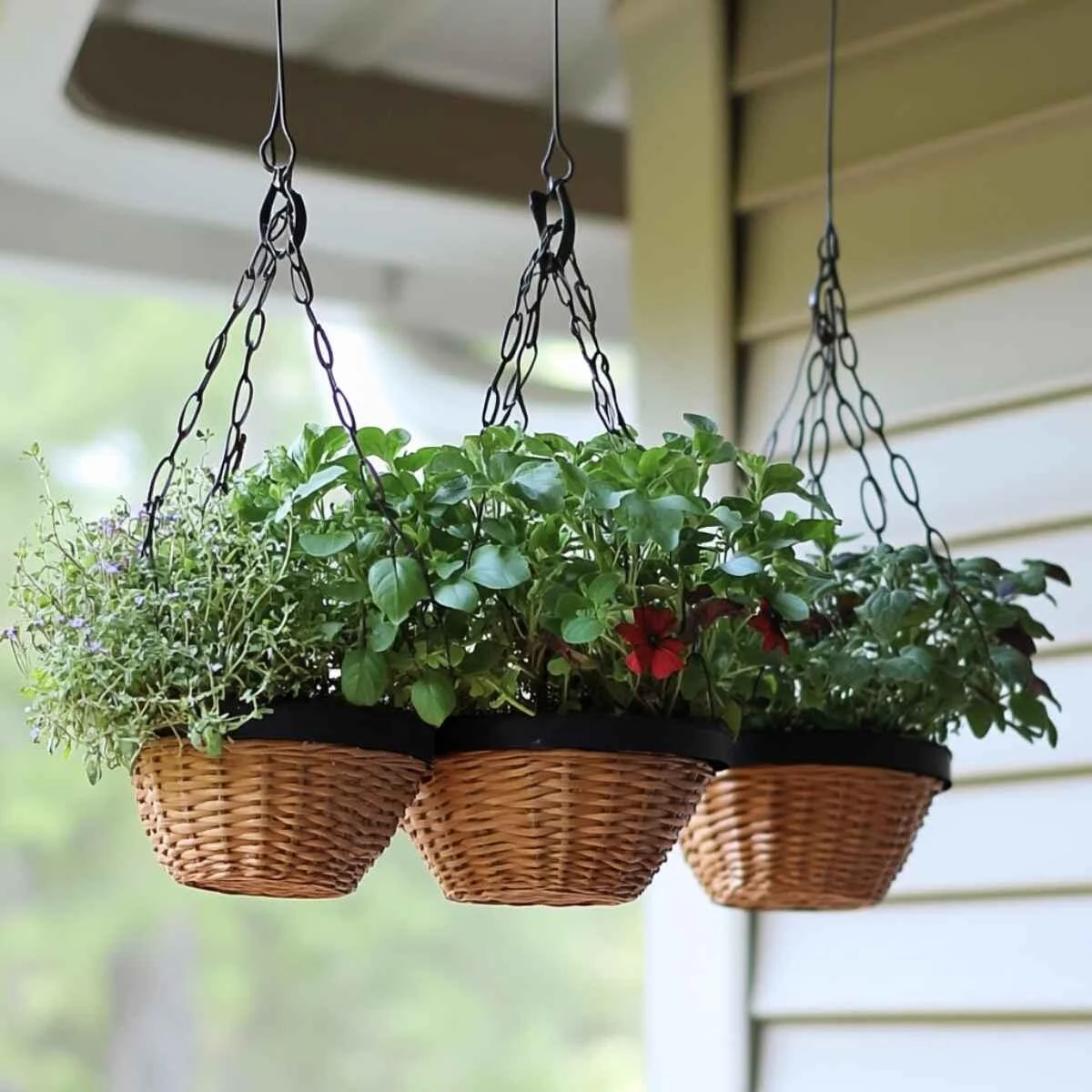 Hanging basket herb gardens