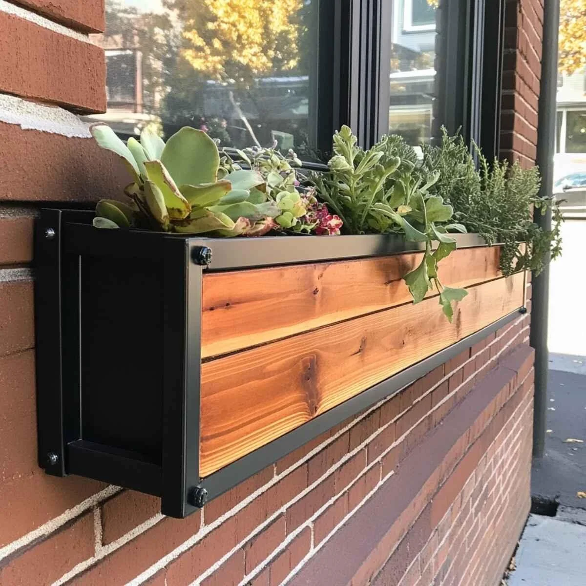 Rail-mounted planter boxes