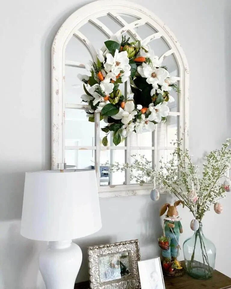 White Easter Wreath
