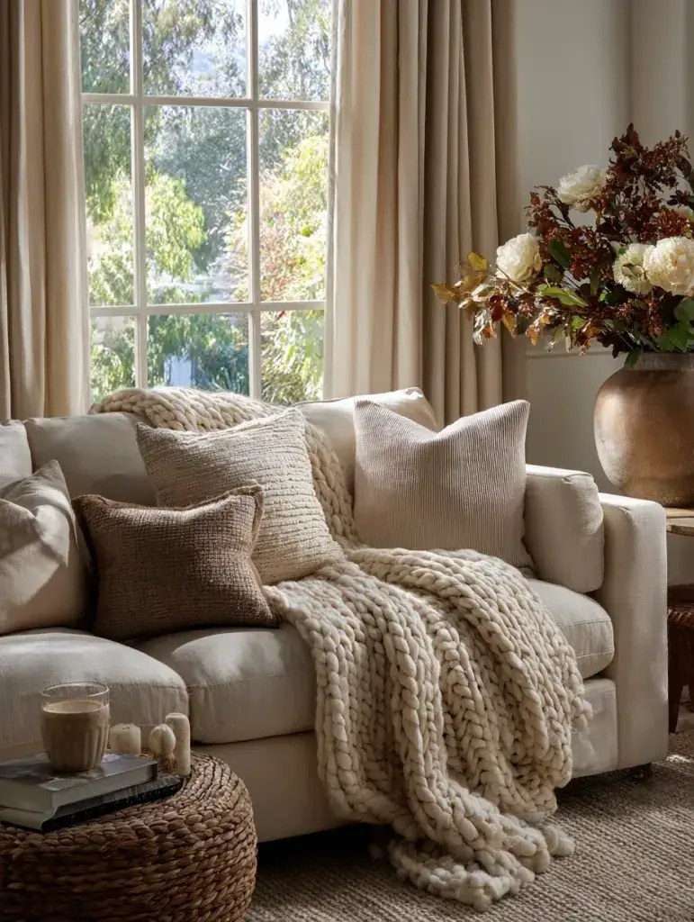 Brown and Cream Living Room Ideas: Layer Different Shades of Cream