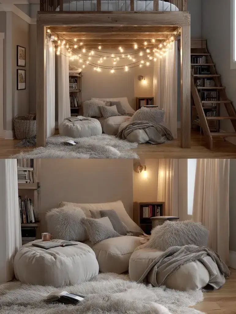 Loft Bed Bedroom Ideas: Cozy Reading Nook Retreat