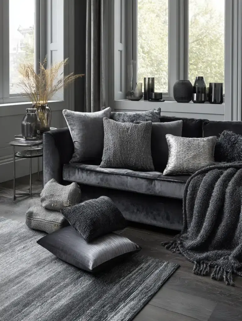 Grey Flooring Living Room Ideas: Layer Multiple Shades of Grey