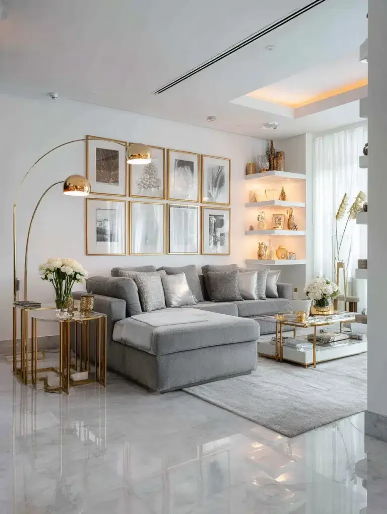 Grey Flooring Living Room Ideas: Go Modern With Metallics