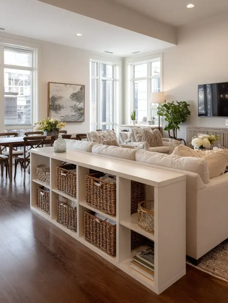 Small Living Room Dining Room Combo Ideas: Use a Console Table as a Room Divider