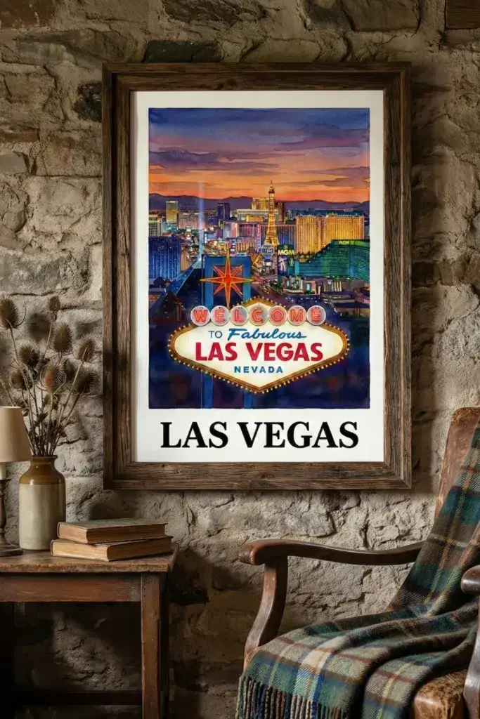 Bedroom Wall Art Ideas: Las Vegas City Wall Art Print