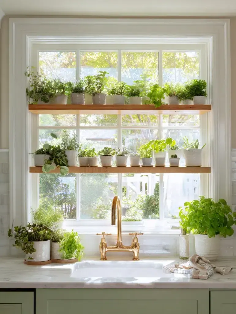 Above Kitchen Sink Ideas: Add a Window Shelf for the Sill