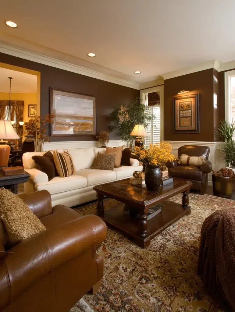 Wall Color Combinations: Chocolate Brown and Cream