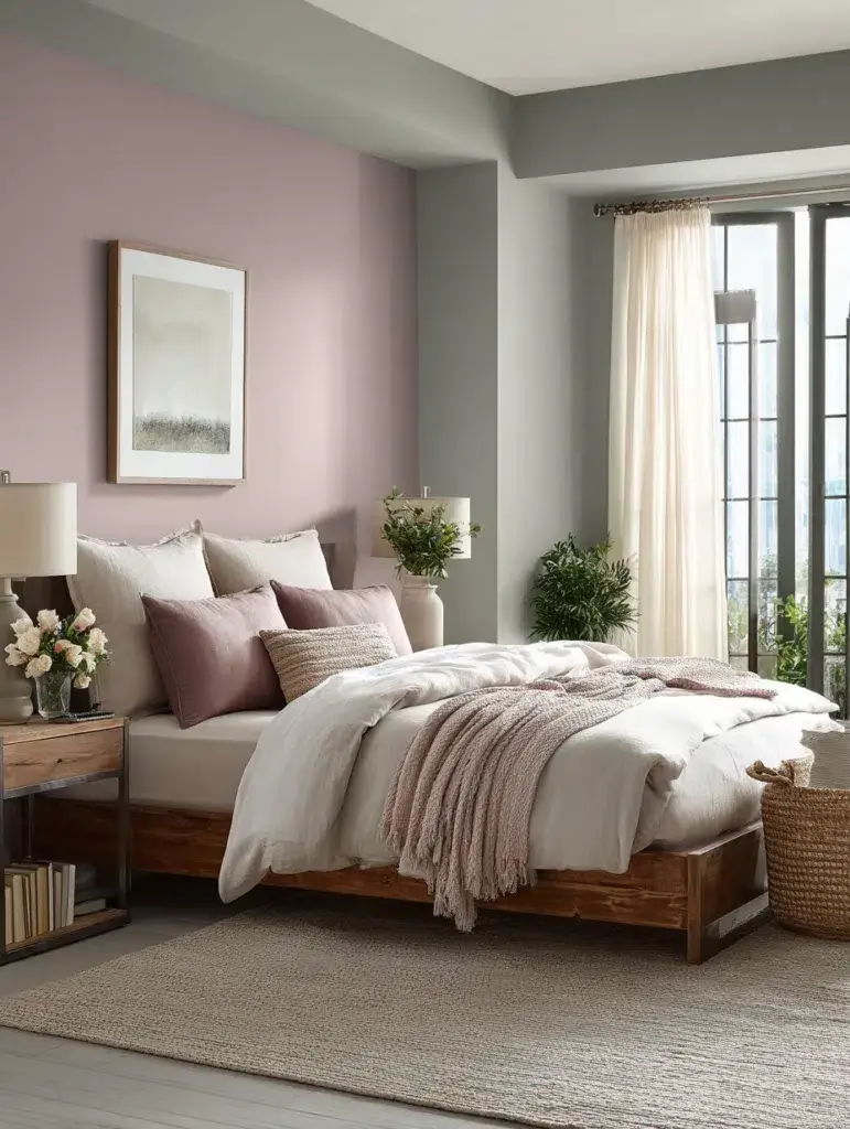 Wall Color Combinations: Mauve and Gray-Green
