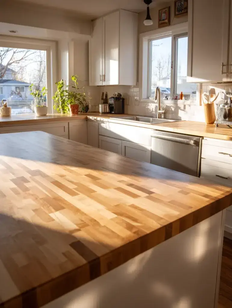 Kitchen Ideas on a Budget: Install a DIY Butcher Block Countertop Section