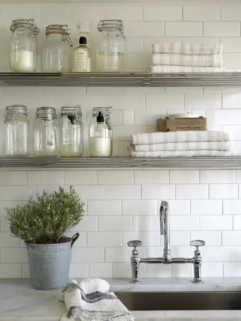 Above Kitchen Sink Ideas: Install a Narrow Console Shelf