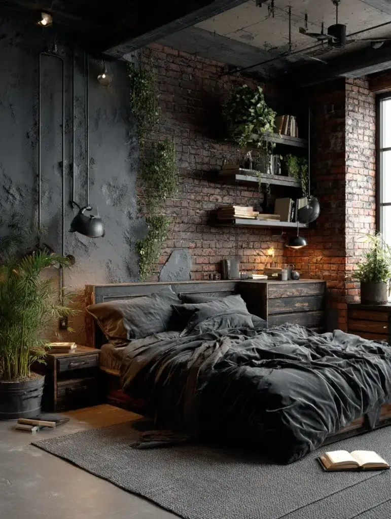 Aesthetic Grunge Room Ideas: Add Faux Brick or Exposed Brick Wallpaper