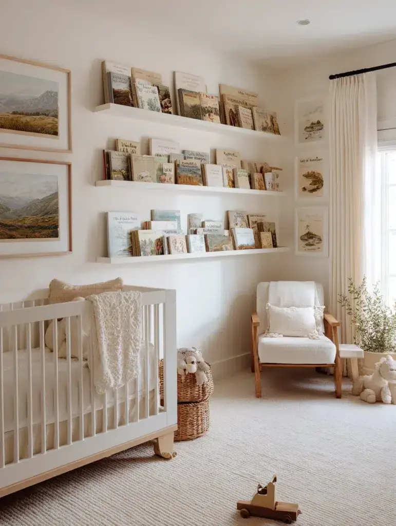 Elegant French Nursery Ideas: Vintage Book Display