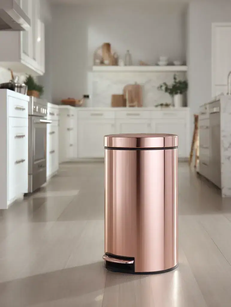 Rose Gold Kitchen Ideas: Rose Gold Trash Can (Yes, Really)