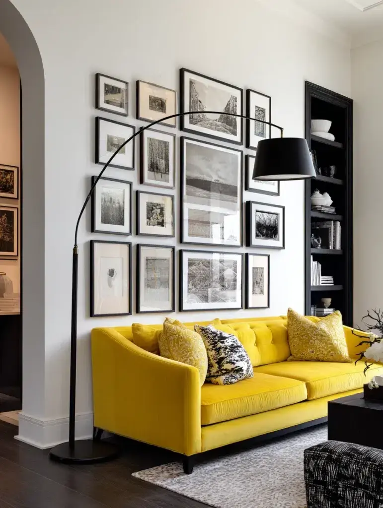 Yellow Couch Living Room Ideas: Go Bold with Black Accents