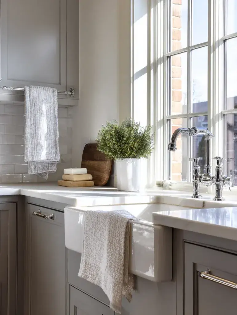 Kitchen Wash Basin Ideas: Add a Dedicated Hand Towel Bar Near the Sink
