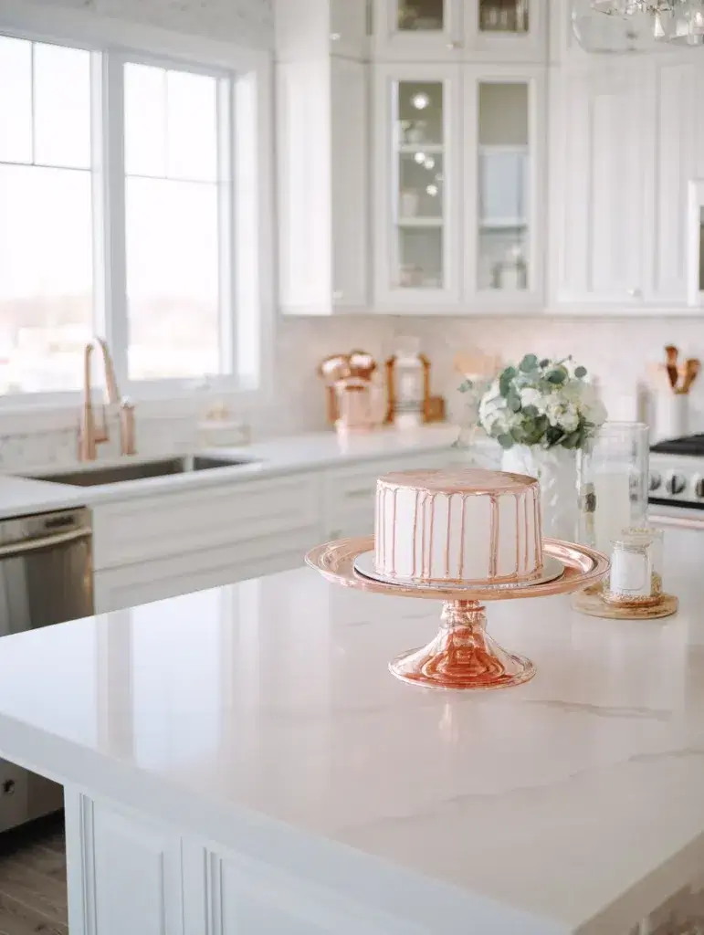 Rose Gold Kitchen Ideas: Rose Gold Cake Stand or Serving Tray