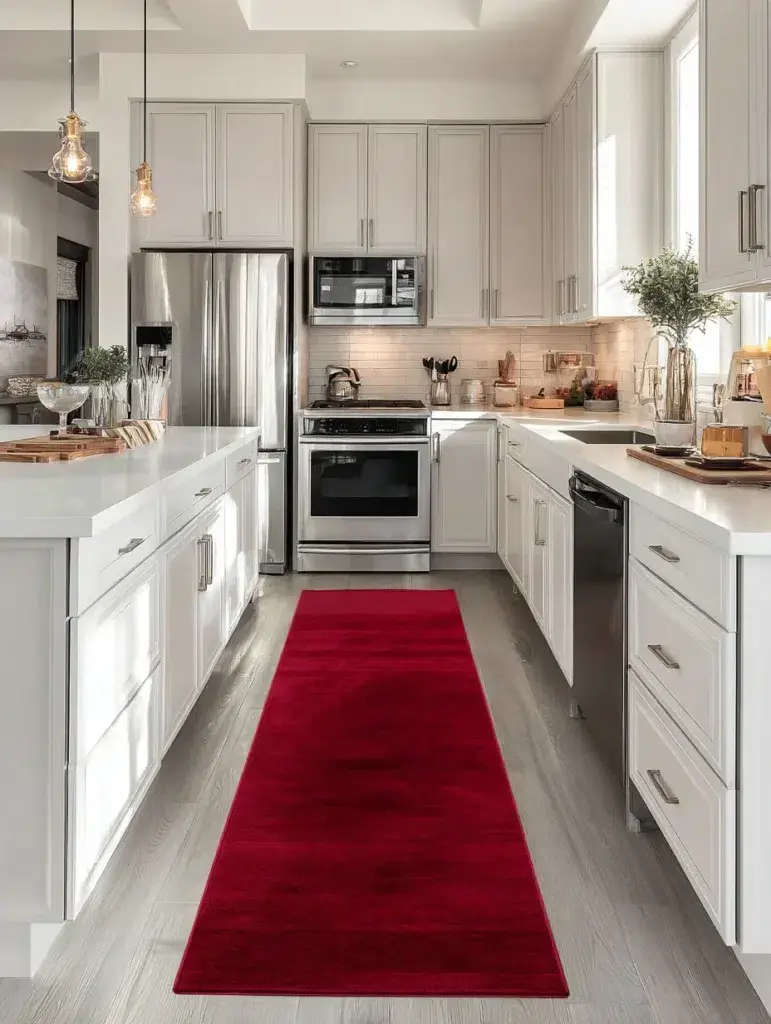 Red Kitchen Decor Ideas: Crimson Kitchen Rugs and Runners