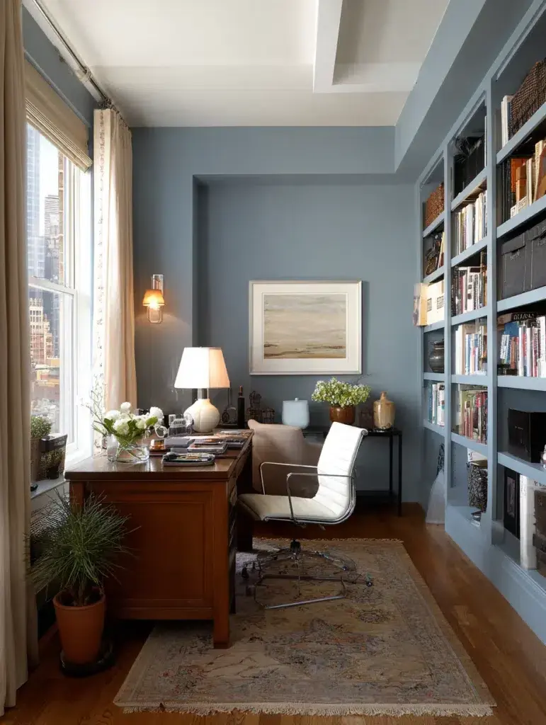 Wall Color Combinations: Dusty Blue and Warm Taupe