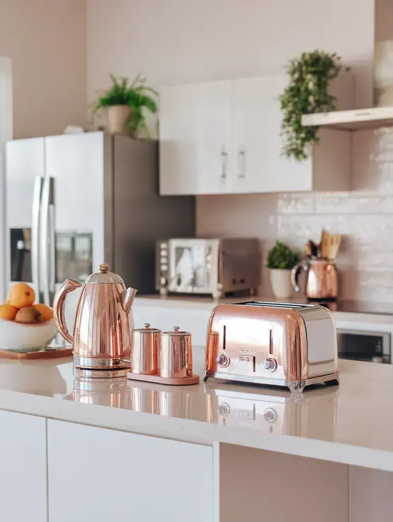 Rose Gold Kitchen Ideas: Rose Gold Small Appliances as Gentle Pops