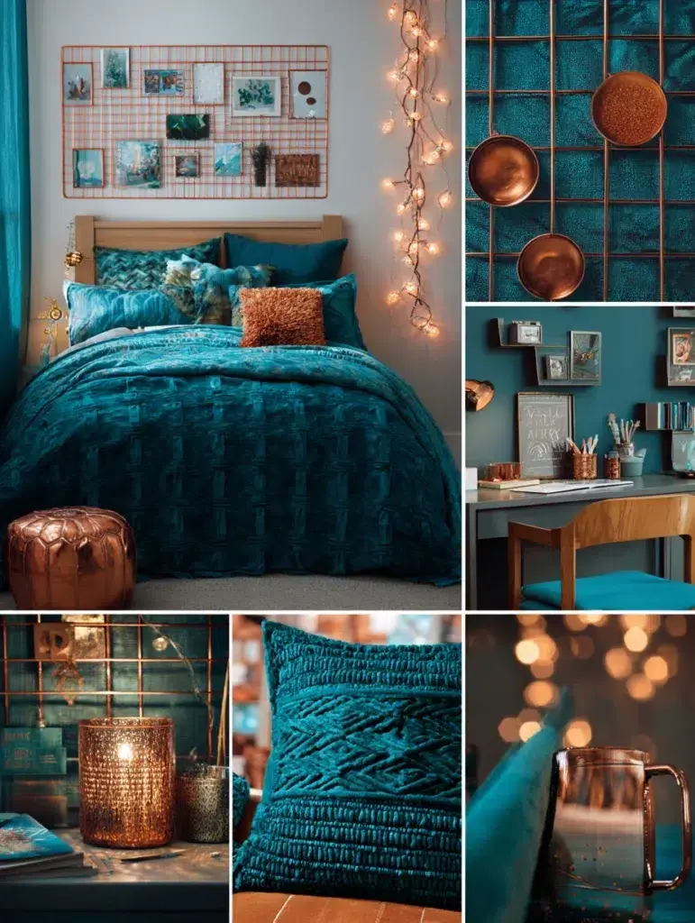 Dorm Room Color Ideas: Teal and Copper