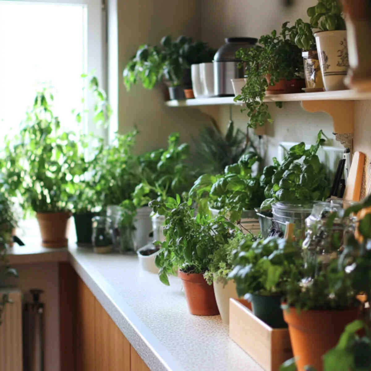 Aromatic kitchen herb garden