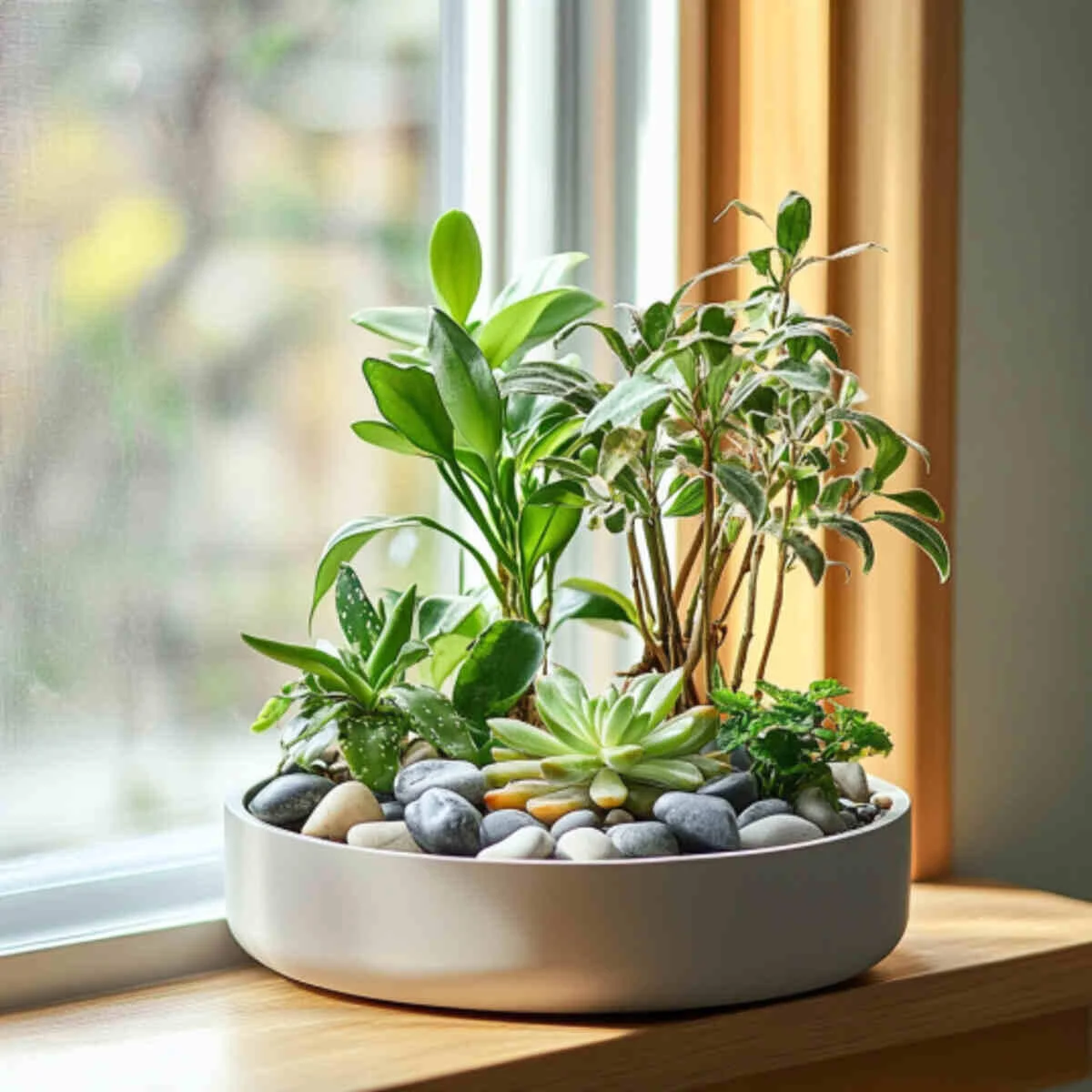 Pebble tray for plant humidity