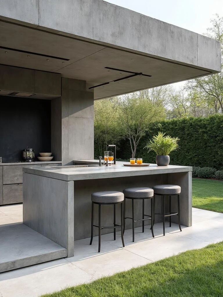integrated concrete seating bar areas