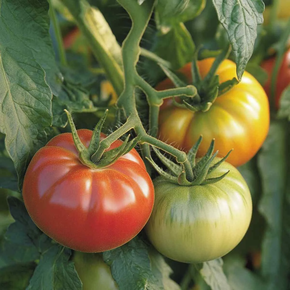 Glacier tomatoes ripening in cool weather