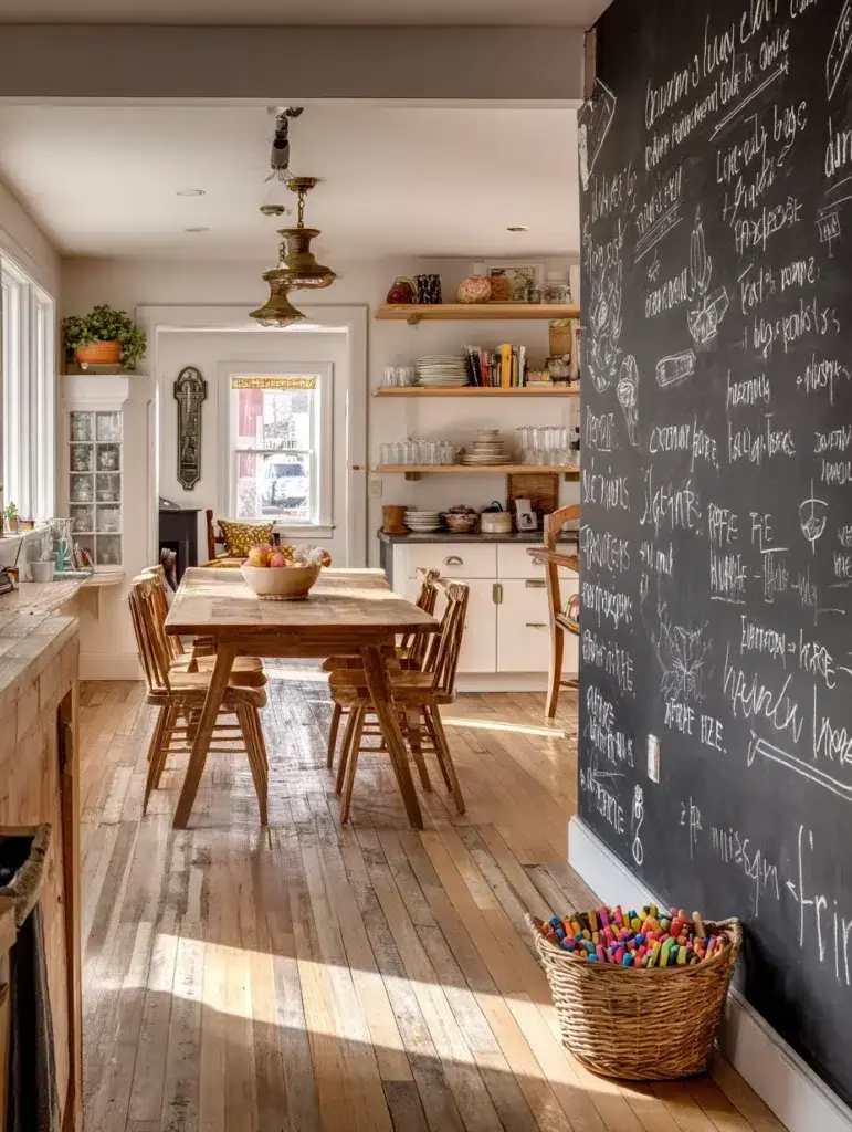 Aesthetic Kitchen Wall Decor Ideas: Chalkboard Wall Section