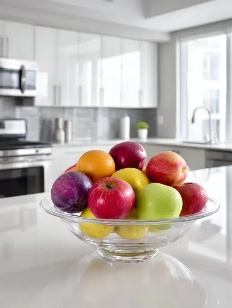 Creative Fruit Basket Ideas for Your Kitchen: Clear Glass Bowl