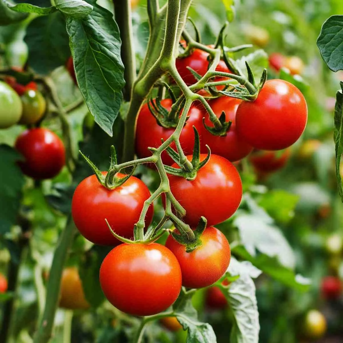 Long clusters of Sweet 100 cherry tomatoes