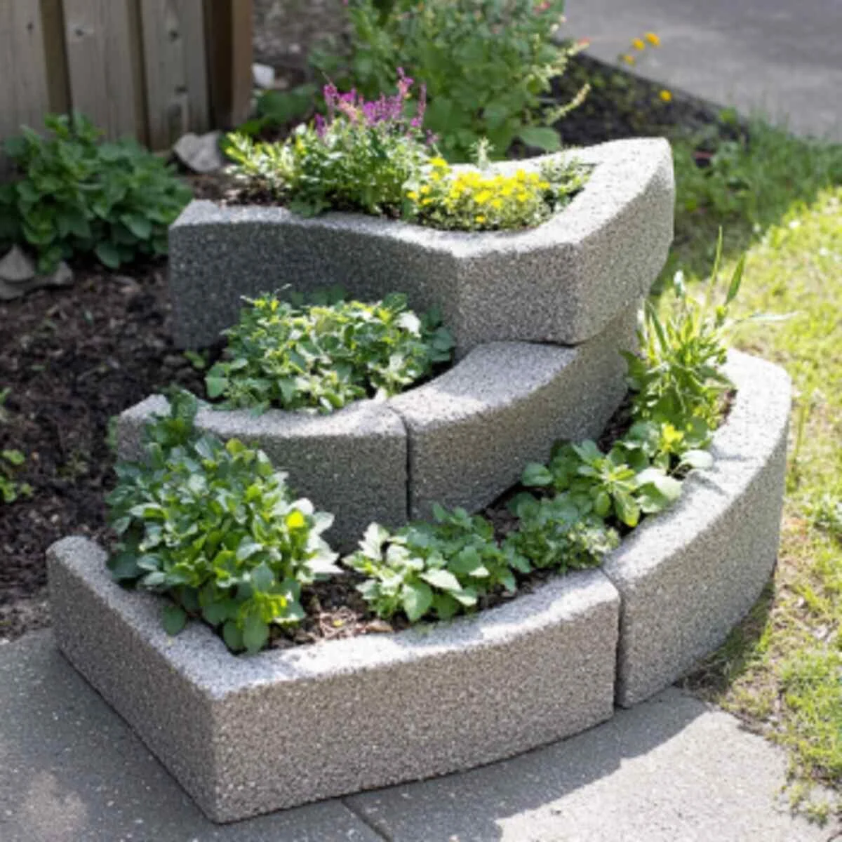 Cinder Block Herb Spiral