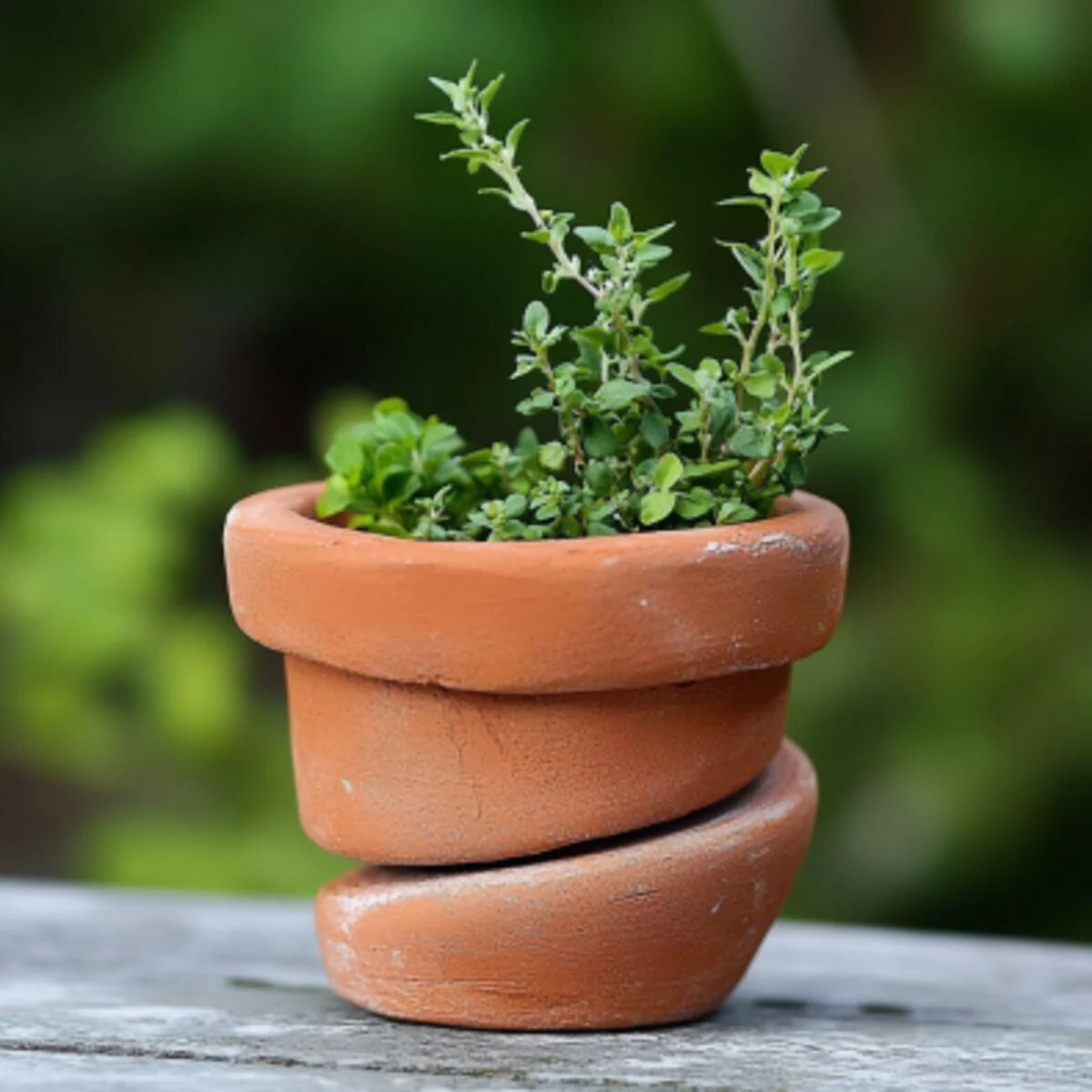 Miniature Clay Pot Herb Spiral