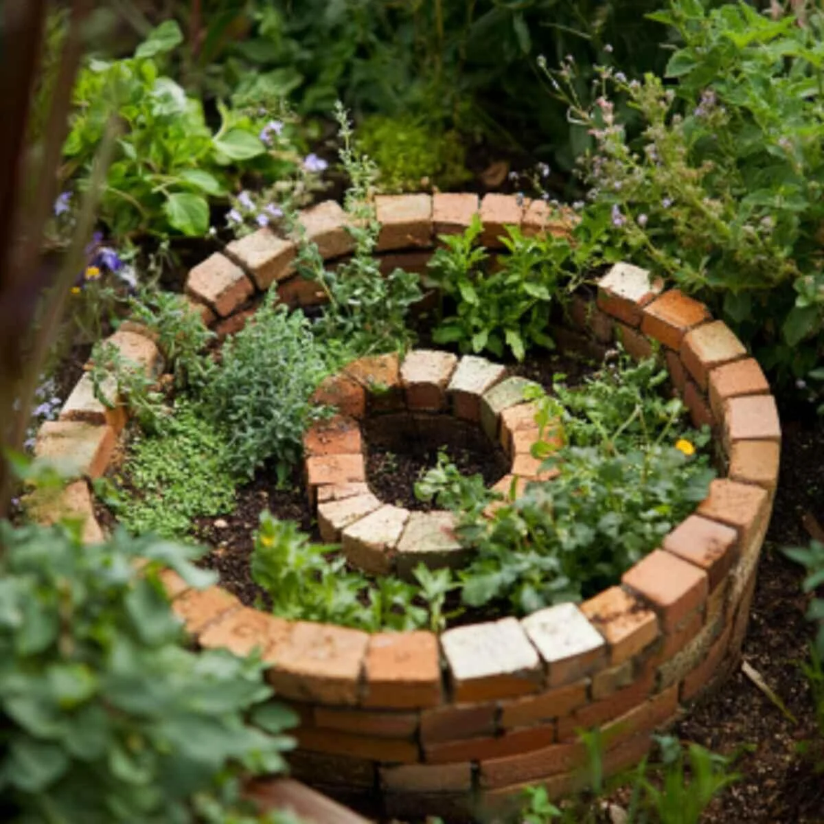 Recycled Brick Herb Spiral