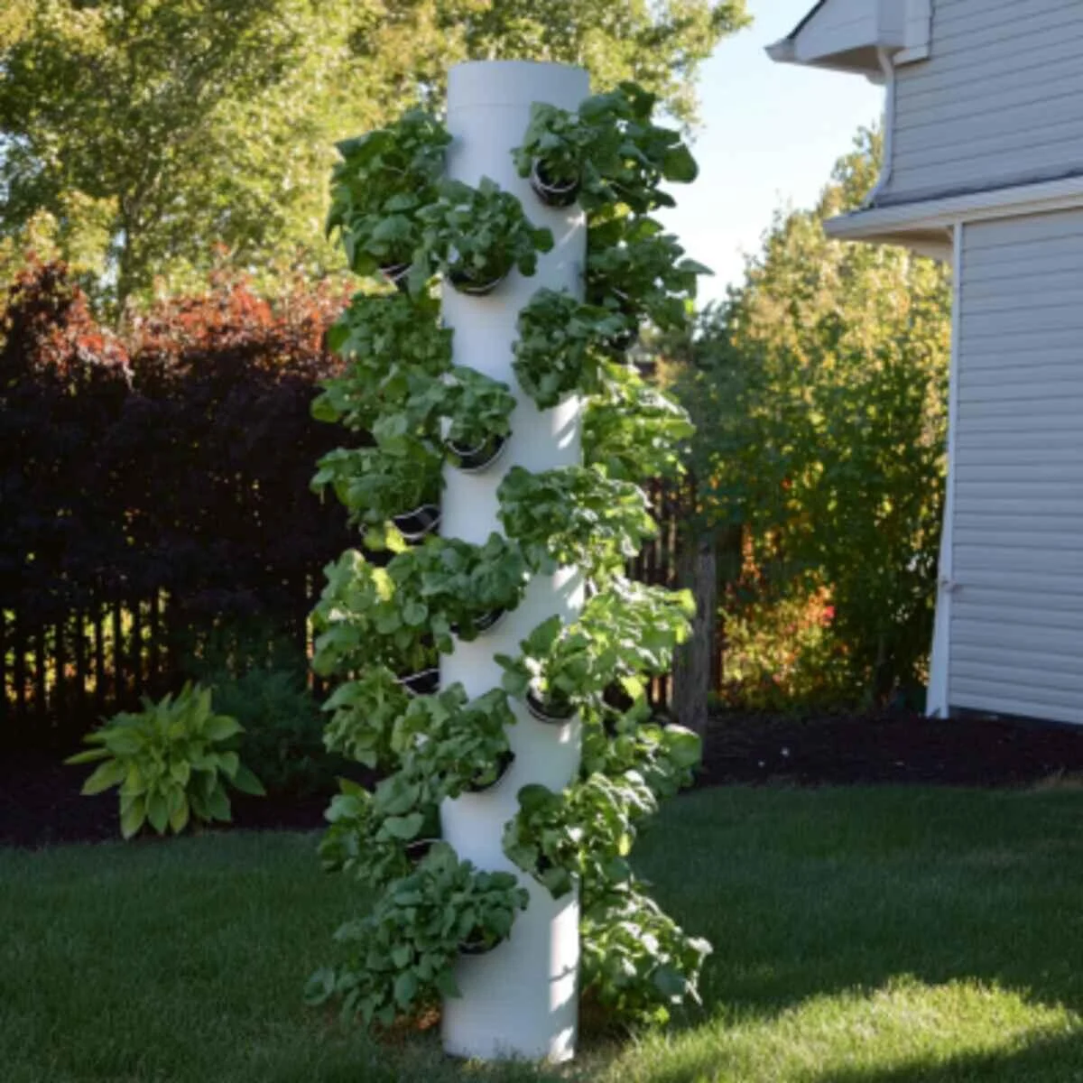 Vertical PVC Pipe Herb Spiral