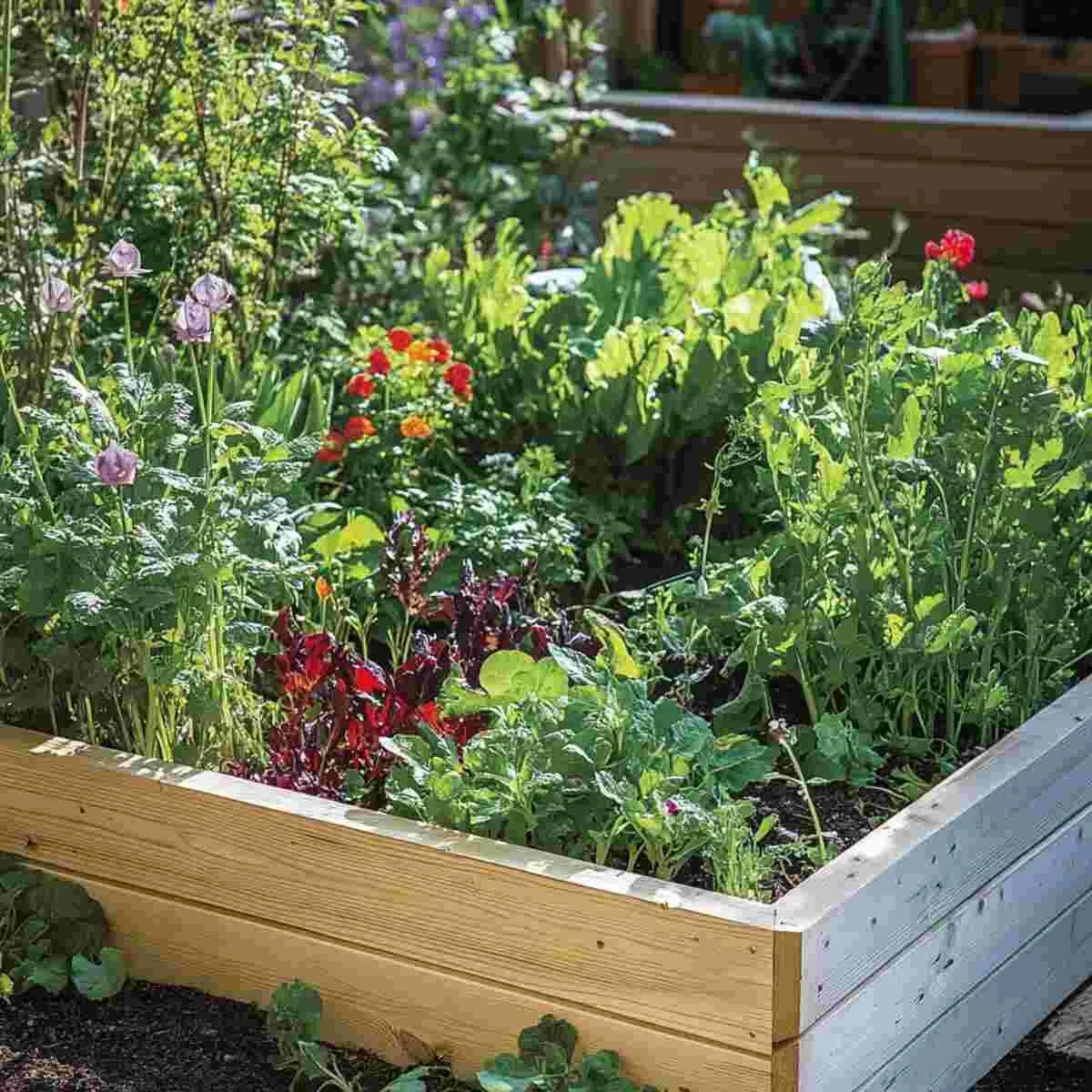 Garden bed with various butterfly host plants