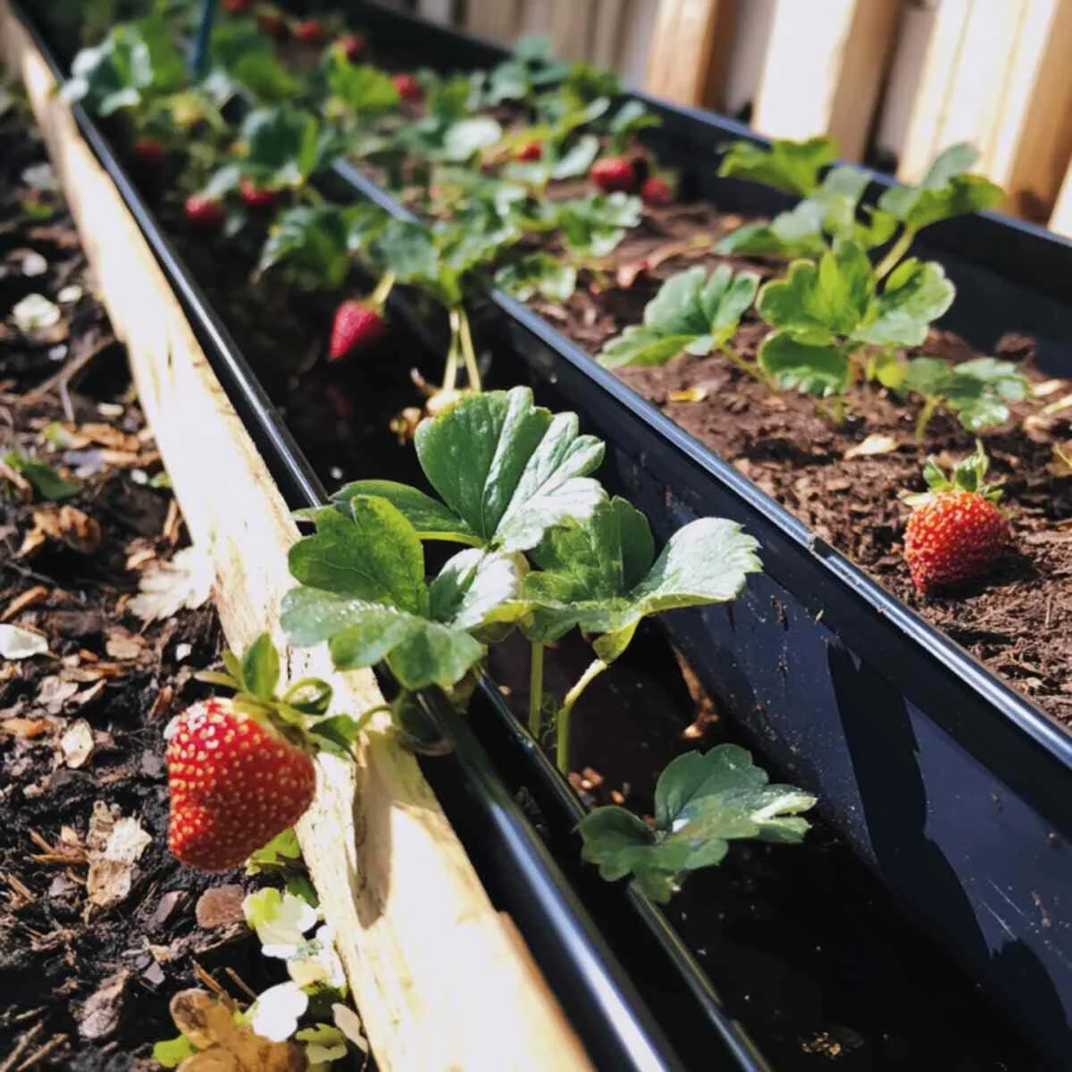 Rain Gutter Strawberry Garden